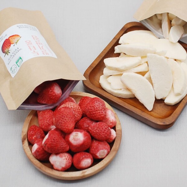 두타롱,두타롱 말림(동결건조)세트[딸기말림15g*4봉, 사과말림 15g*4봉] / 15g*10봉 [국산딸기100%, 국산사과100%, 삼척시가공센터 가공, 해썹]