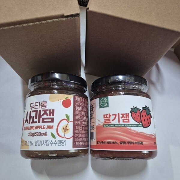 두타롱,두타롱 달달꾸러미(사과잼, 딸기잼, 사과말림, 딸기말림, 사과즙) [사과랑 딸기랑(국산100%), 삼척시농산물가공센터 가공, 해썹]